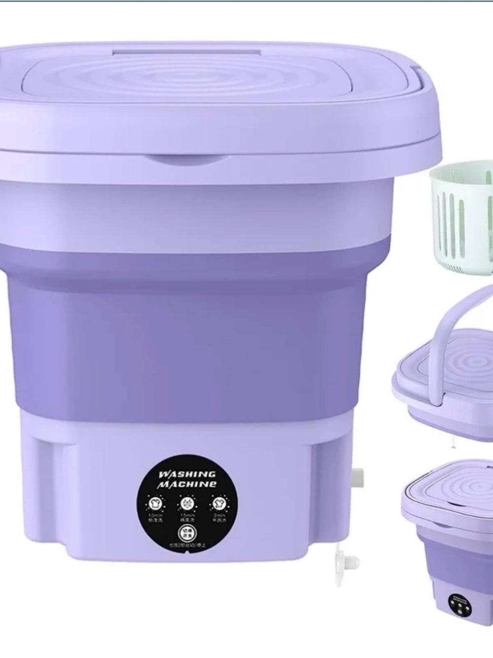 NWT Mini Washing Machine 8L Folding Portable Drying Laundry Machine purple